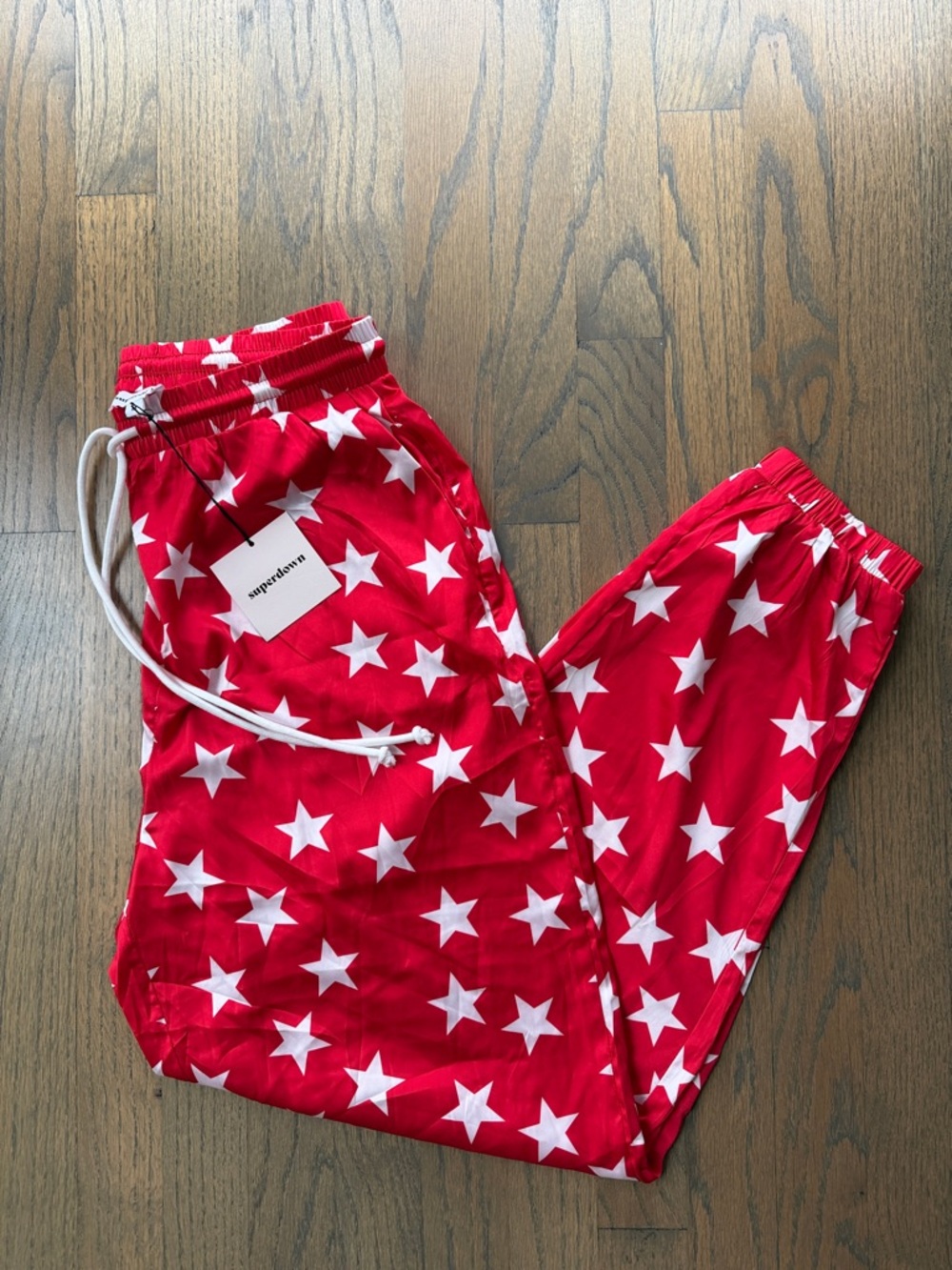 superdown Red Star-Print Track Pants